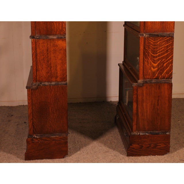 Oak Bookcases from Globe Wernicke, 1900s, Set of 2 For Sale - Image 5 of 12