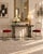 Elegant pair of vintage brass Chiavari-style side chairs distinguished by their sculptural high backs, slender proportions...