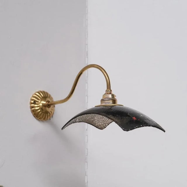 Antique Wall Light in Mercury Reflective Glass and Brass For Sale - Image 9 of 10