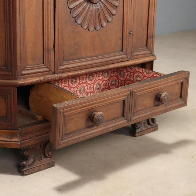 Antique Baroque Wood Corner Cabinet For Sale - Image 5 of 11