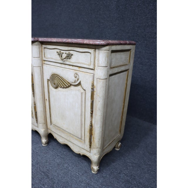 Wood Italian Marble-Top Credenza For Sale - Image 7 of 11