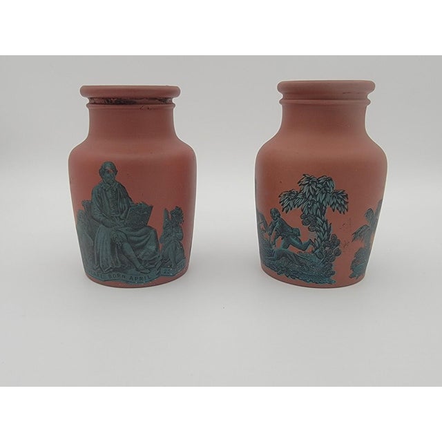 Ceramic Two Antique English Prattware Transferware Meat Paste Pottery Jars C. 1860 For Sale - Image 7 of 7
