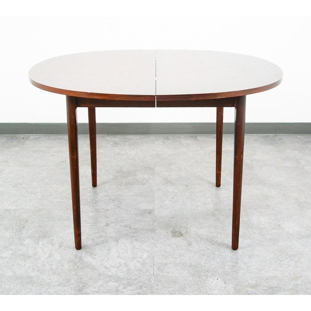 Mid Century Modern Dining Table Round Oval Drexel Declaration Round Kipp Stewart Leaf For Sale - Image 9 of 12