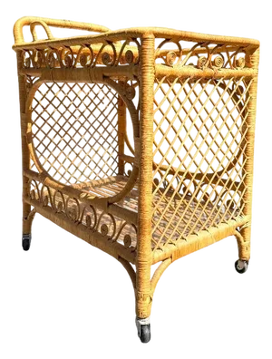 Fiddle Leaf Rattan Bar Cart