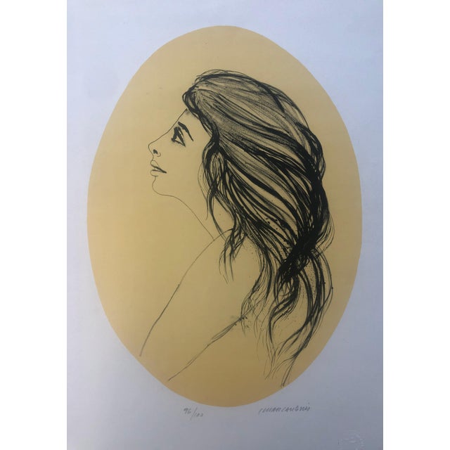 Marcantonio, Profile of a Woman, Color Lithograph, 1969 For Sale - Image 4 of 10