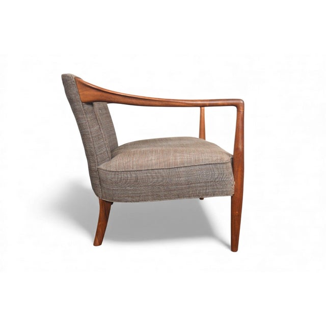 Mid-Century Modern 1950s Sculptural Mid Century Lounge Chair in Walnut For Sale - Image 3 of 9