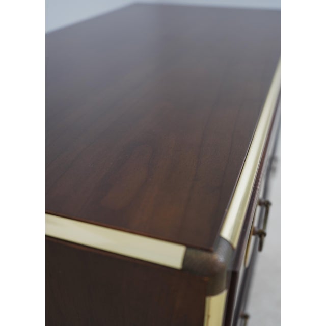 Brown Baker 3 Drawer Cherry Oriental Campaign Style Chest For Sale - Image 8 of 17