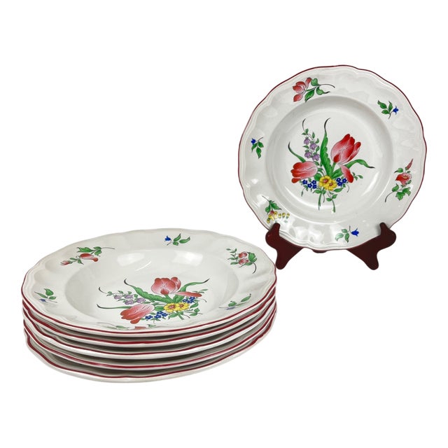 Vintage Réverbère Soup Plates from KG Lunéville, 1980s, Set of 6 For Sale