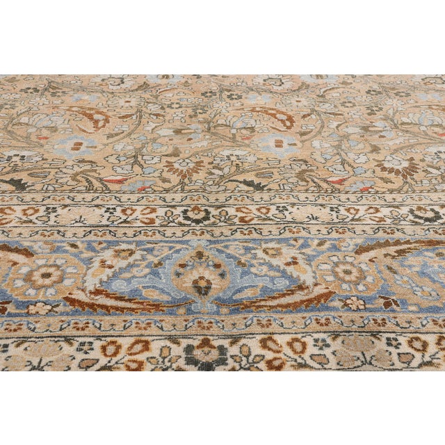 Early 20th Century Antique Persian Mashhad Rug, 10'03 X 13'05 For Sale - Image 5 of 10