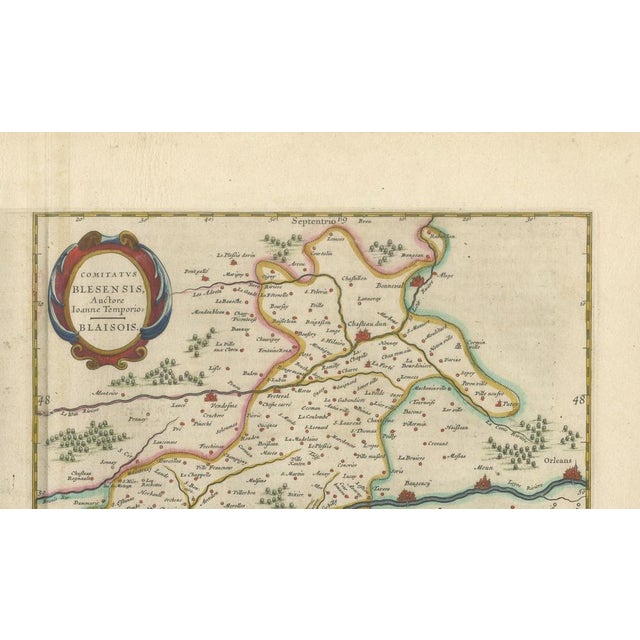 17th Century Antique Double Map of Perche, Blois, Orléans and Tours from Blaeu, 1642 For Sale - Image 5 of 10