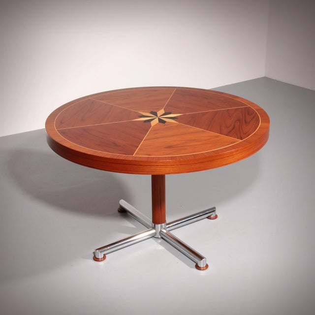 Mid-Century Modern Italian Dining Table with Inlay Star, 1960 For Sale - Image 12 of 12