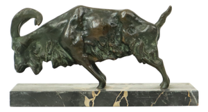 Antique Goat Sculpture in Bronze and Marble, 1920s