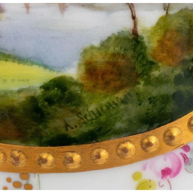 German Porcelain Two Handle Vase, 19th Century For Sale - Image 4 of 9