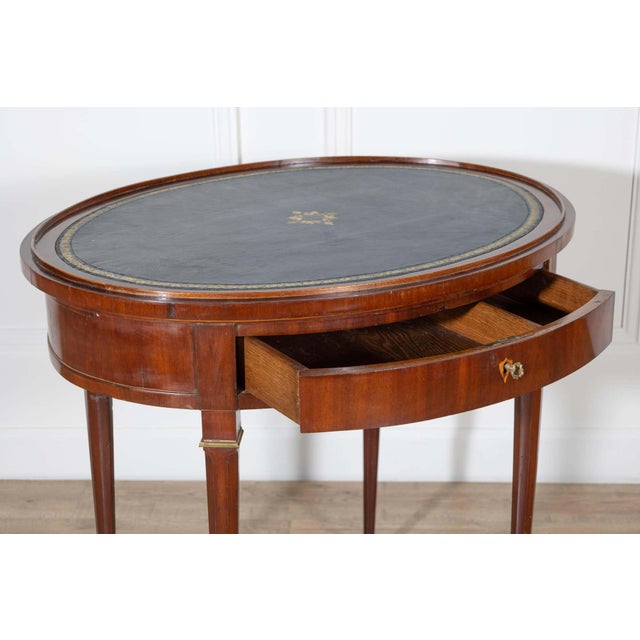 19th Century Louis XVI–Style Multifunction Oval Mahogany Table with Triple Tops For Sale - Image 11 of 13