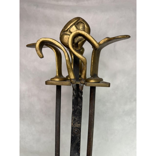 Bronze Fireplace Set by David Marshall, Set of 5 For Sale - Image 10 of 15