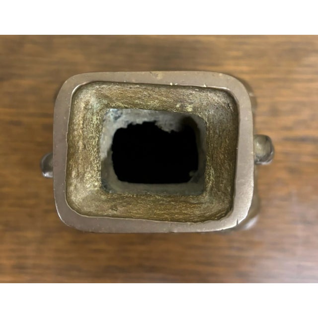 Vintage Asian Bronzed Brass 5 Inch Bud Vase For Sale In Kansas City - Image 6 of 8