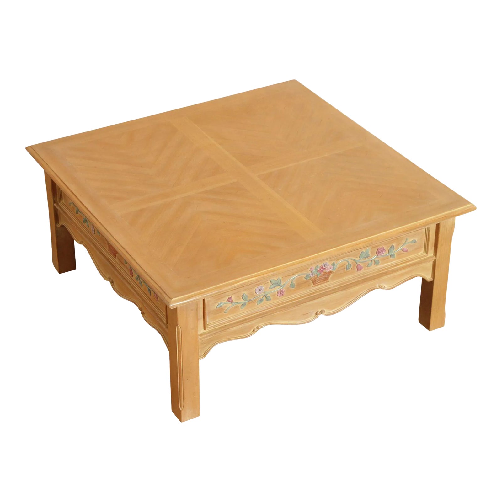 The Guild Hall French Country Style Carved and Painted Coffee Table ...