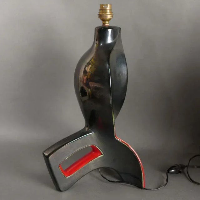 French Ceramic Table Lamp from Vallauris, 1950s For Sale - Image 4 of 10