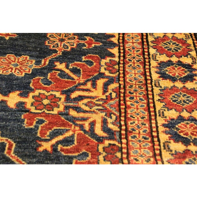 1990s 1990s Southwestern Super Kazak Blue/Tan Wool Rug For Sale In New York - Image 6 of 9