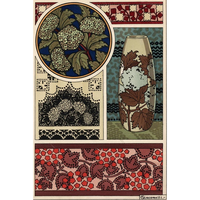 Snow-Balls. Art Nouveau style pochoir illustrated by Augusto Giacometti from the 1896 publication, La Plante et Ses...