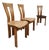 Vintage French Wooden Dining Chairs in the style of Pierre Chapo, 1970s, Set of 3 For Sale