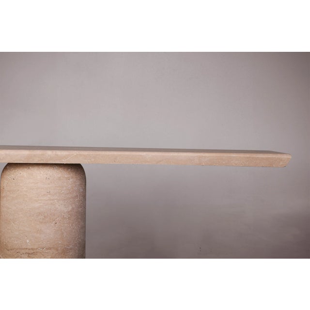 Not Yet Made - Made To Order Bullet Leg Travertine Console Table For Sale - Image 5 of 5