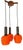 Space Age Orange Arcylic Glass Spaghetti Three-Light Cascading Hanging Light Chandelier, 1970s For Sale