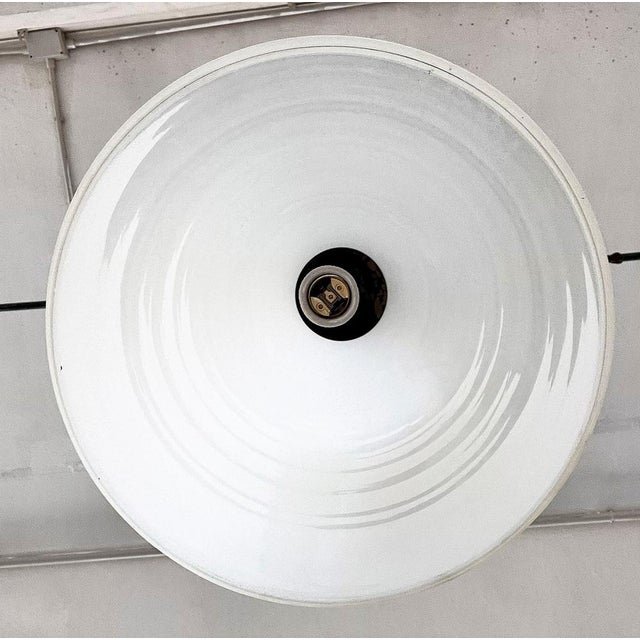 Mid-Century Modern Italian Pendant Light in Milky White Glass, 1970s For Sale - Image 9 of 17