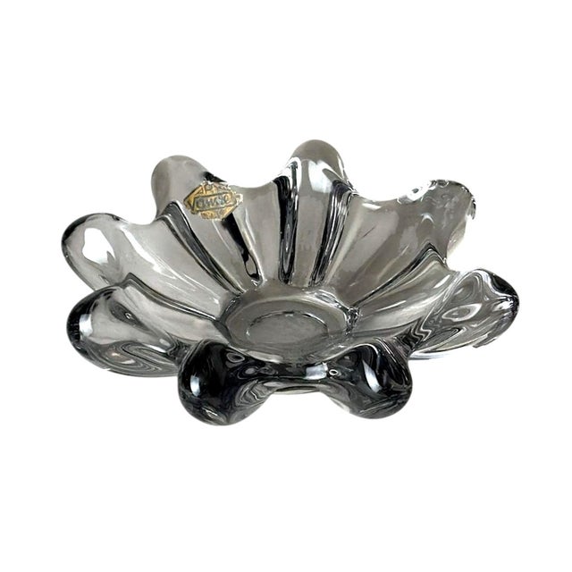 Elegant and refined French centerpiece crafted in clear lead crystal. The form, defined by soft flowing curves and rounded...
