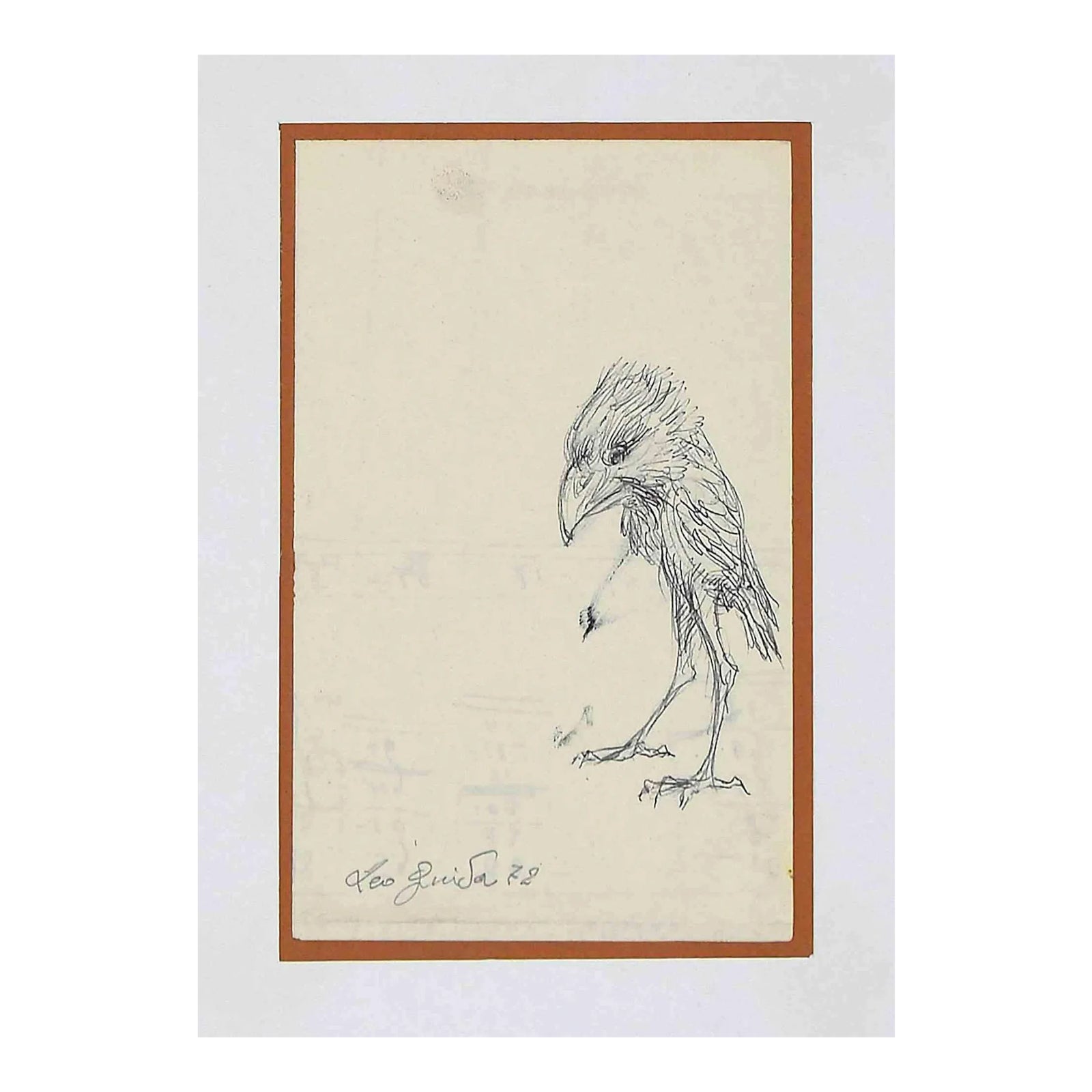 Leo Guida, Bird, Drawing, 1972