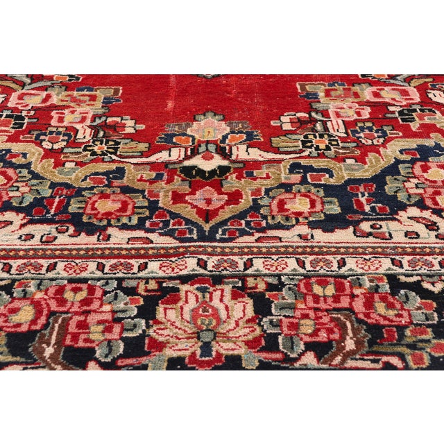 Early 20th Century Antique Red Persian Mahal Rug - 09'05 X 12'08 For Sale - Image 5 of 9