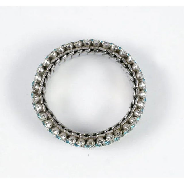 Stone 1940s Expandable Rhinestone Bracelet For Sale - Image 7 of 8