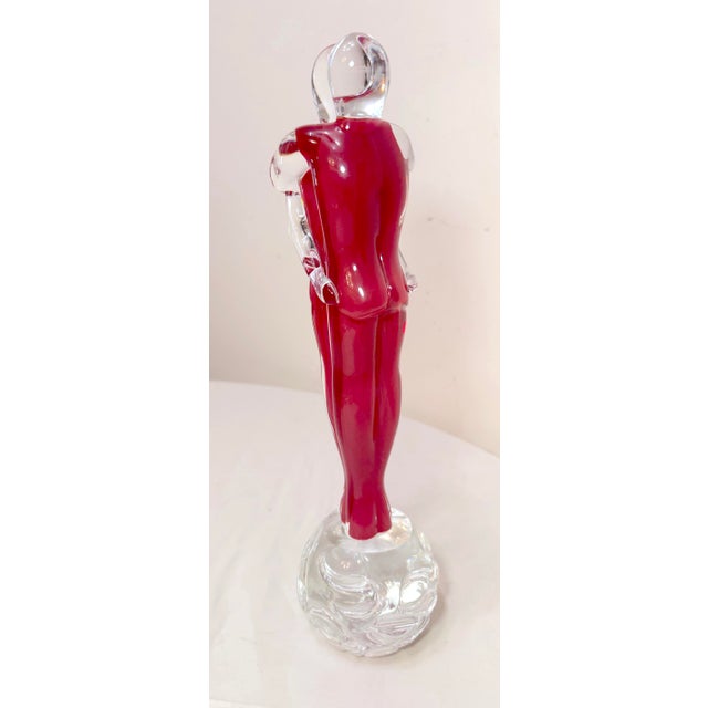 Vintage Hand Blown Italian Murano Glass Fornace Mian Formia Couple Sculpture For Sale - Image 17 of 17