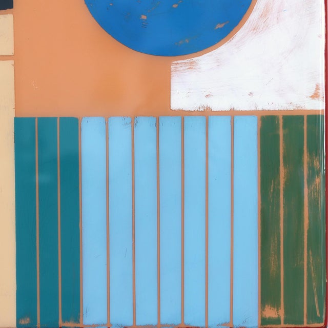 2020s A Bit Bluey - Original Contemporary Minimalist Abstract Mixed Media Painting by Ricky Hunt For Sale - Image 5 of 9
