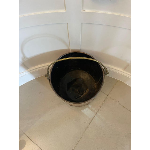 Victorian Brass and Copper Coal Bucket, 1860s For Sale - Image 3 of 6