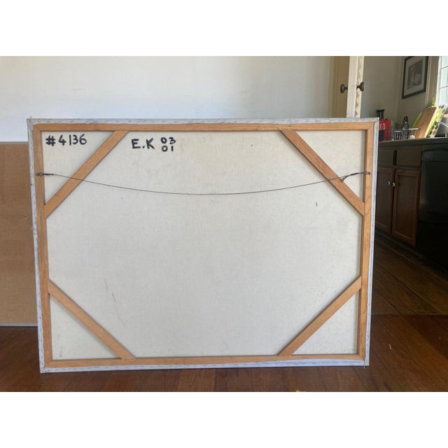 Geometrical 1970's Painting by French Artist For Sale - Image 4 of 4