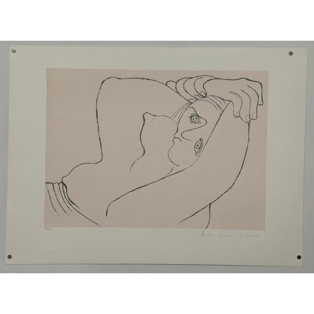 Pablo Picasso Estate Hand Signed Lithograph "Femme Couchee" For Sale - Image 4 of 8