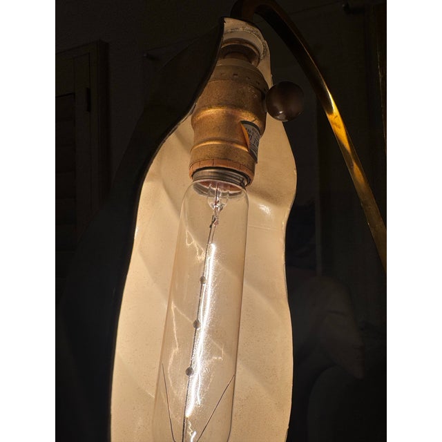 Vintage Italian Leaf Brass Wall Lamp by Tommaso Barbi, 1970s Marked Chapman For Sale - Image 12 of 12