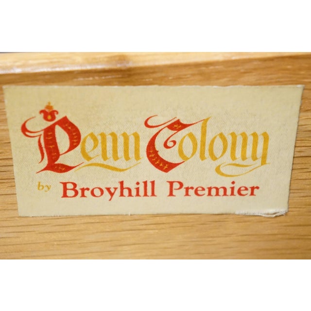 Wood Broyhill Furniture Penn Colony Solid Cherry Early American Colonial 54" Double Dresser 2600-22 For Sale - Image 7 of 14