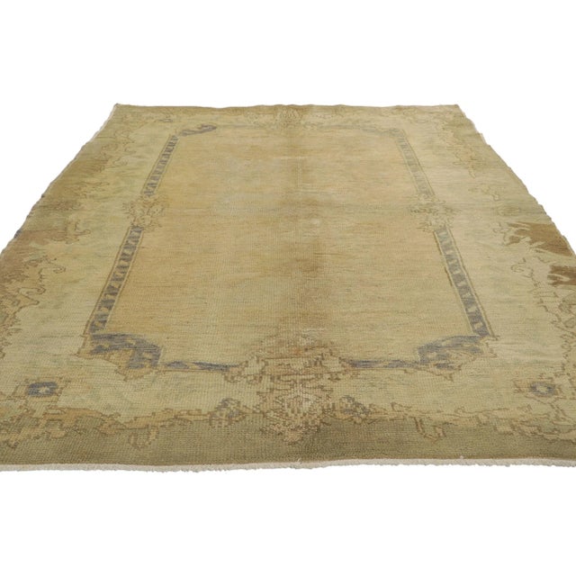 Shabby Chic Vintage Turkish Oushak Rug - 04'07 X 06'11 For Sale - Image 3 of 10