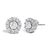 Contemporary 10K White Gold 1 1/2 Cttw Lab Grown Diamond Halo Stud Earrings, Pair For Sale - Image 3 of 4