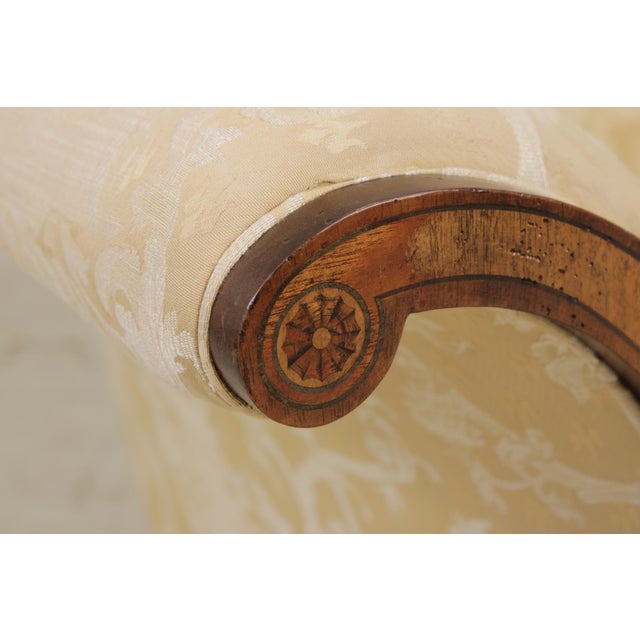 Southwood Gold Damask Camelback Sofa For Sale - Image 10 of 18