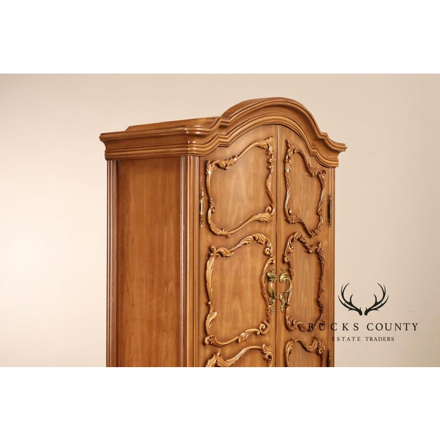 Wood French Rococo Style Bombe Armoire Chest For Sale - Image 7 of 18
