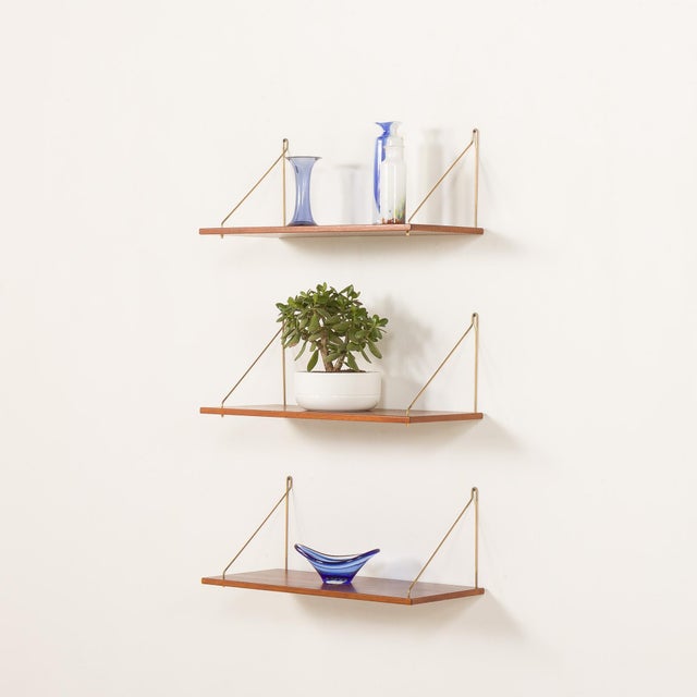 Mid-Century Modern Mid-Century Modern Danish Floating Shelves in Teak, 1960s, Set of 3 For Sale - Image 3 of 11