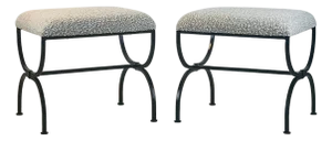 Pair of Wide 'Strapontin' Stools or Ottomans by Design Frères