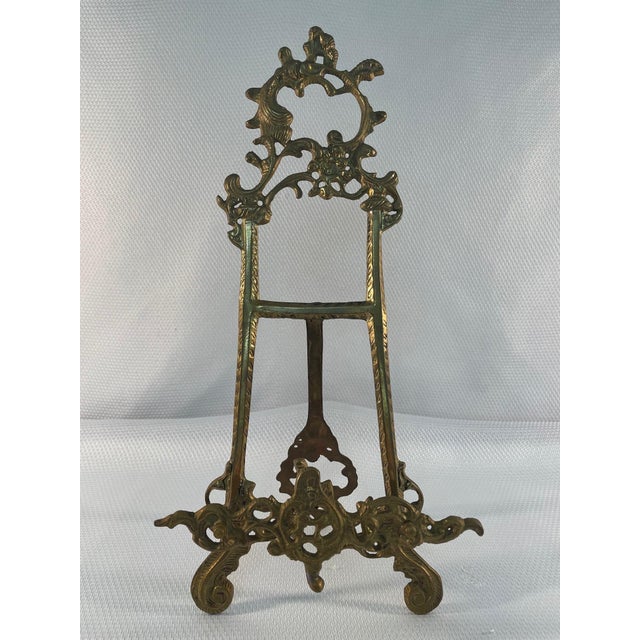 Mid 20th Century Rococo Style Brass Tabletop Easel | Chairish