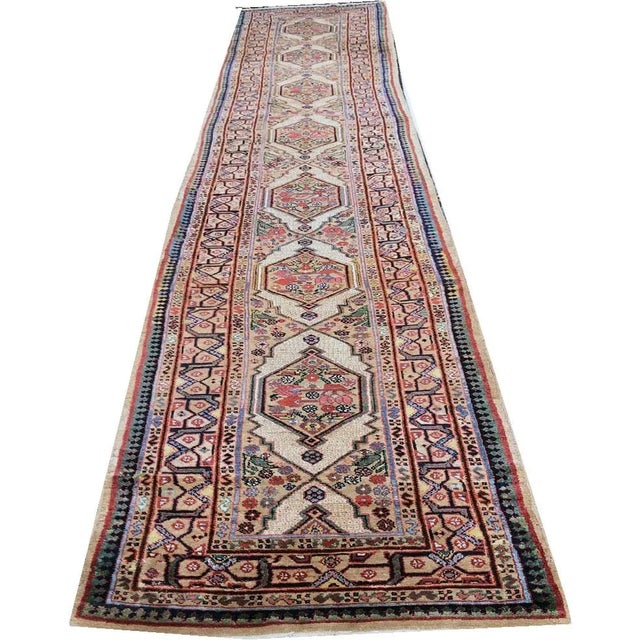 Camel A Sensational Antique 19;' Long Persian Bibikabad Camel Hair Hallway Runner Rug For Sale - Image 8 of 8