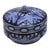 Blue Decorative Chris Madden Ladybugs Blue & White Leaf Floral Lidded Porcelain Jar For Sale - Image 8 of 8
