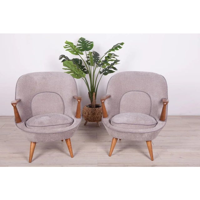 Set of Model 345 Armchairs by J. Jędrychowicz & K. Racinowski for Poznan Furniture Factory, 1950s For Sale - Image 4 of 18