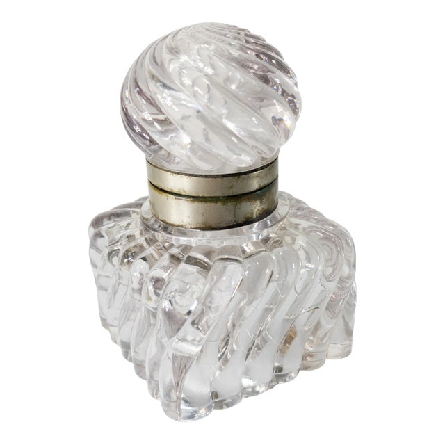 Early 20th Century American or French Baccarat Style Amethyst Pressed Glass Inkwell For Sale